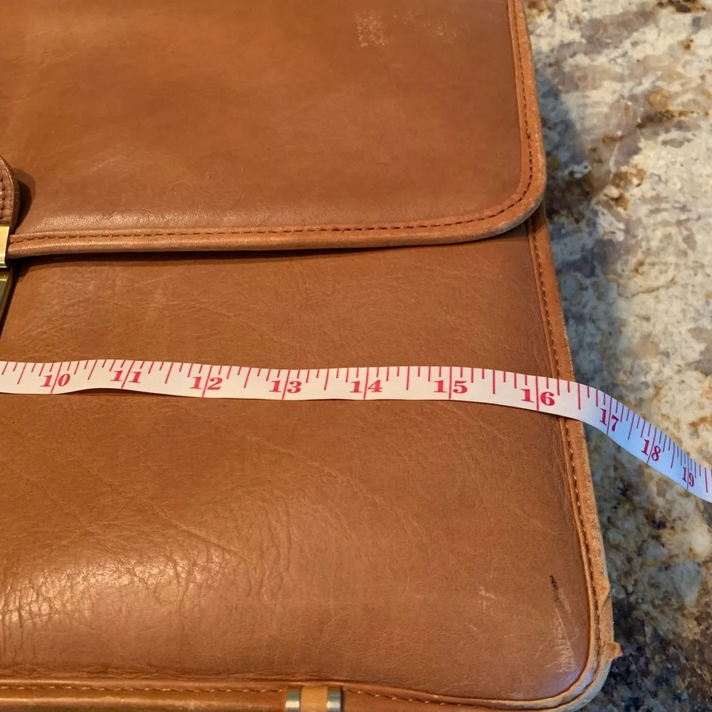 Vintage Georgetown Leather Design Beige Briefcase Satchel